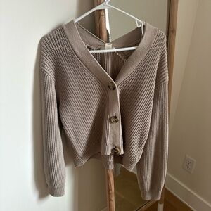 H&M Tan Button-Up Sweater
